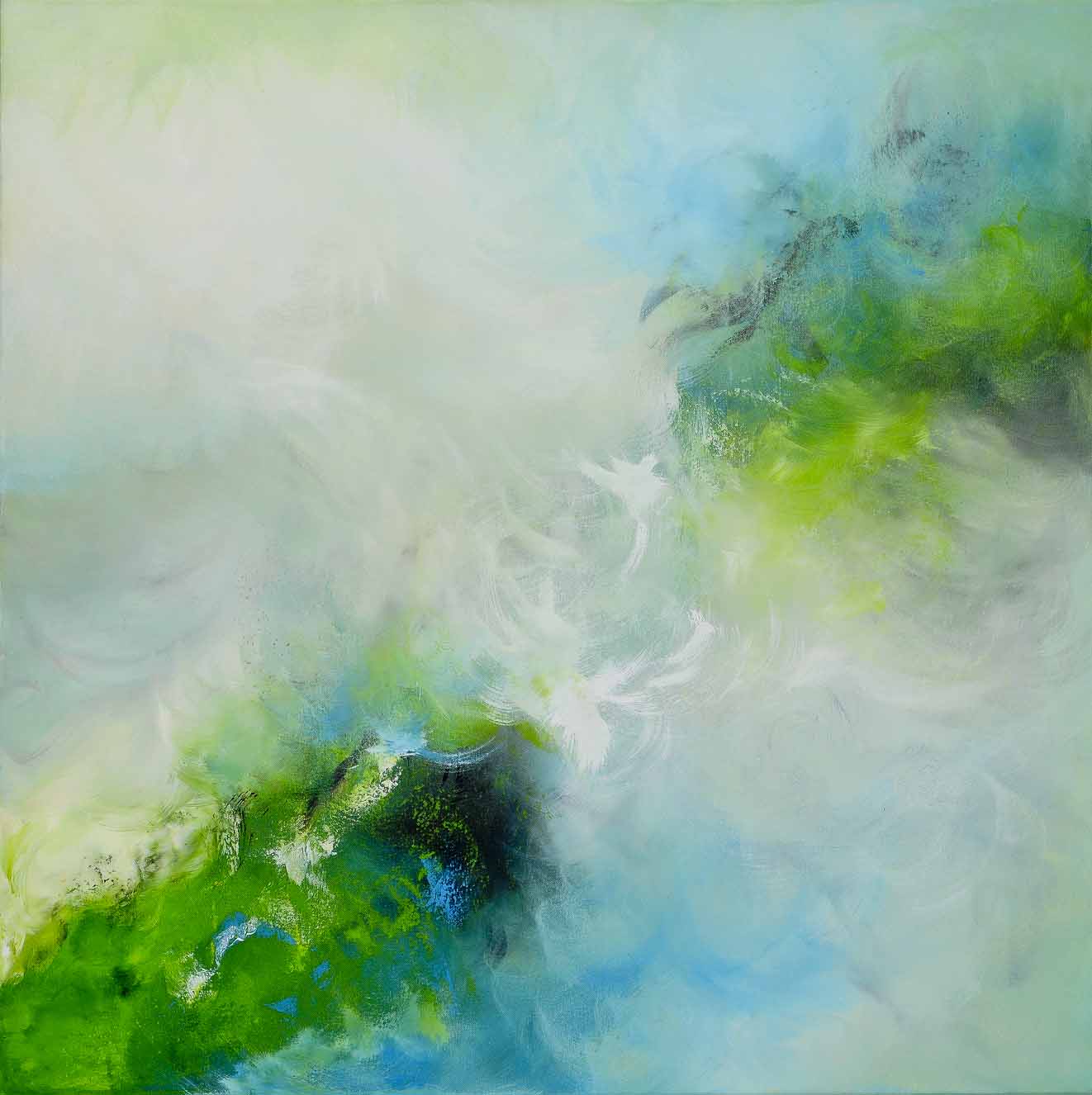 falling into clouds 100x100 cm